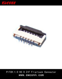 FPC1.0 H2.0 Flip-Lock SMT R/A ZIF Connector