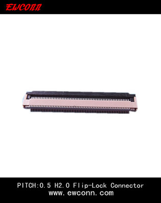 FPC0.5mm高2.0掀盖/翻盖下接触带卡扣ZIF连接器