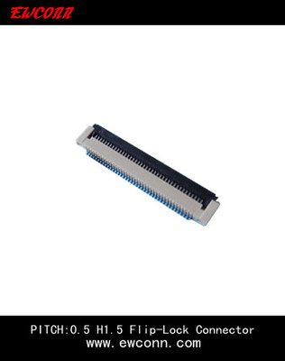 FPC0.5mm高H1.5mm掀盖/翻盖式下接ZIF连接器